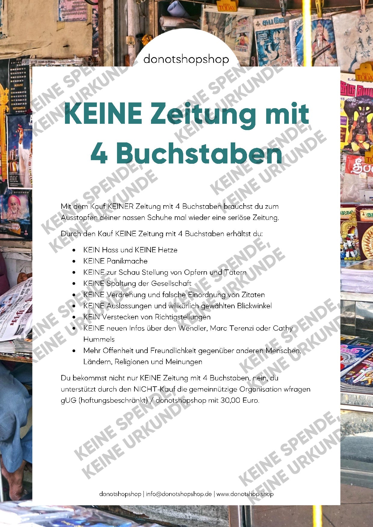 KEINE Zeitung mit 4 Buchstaben