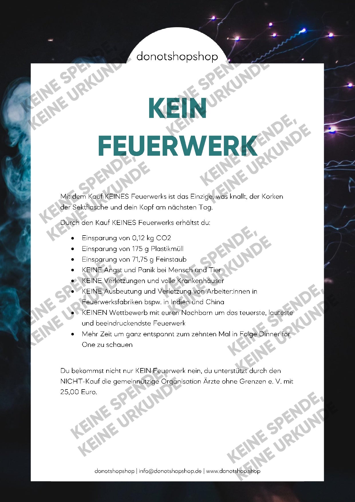 KEIN Feuerwerk - donotshopshop