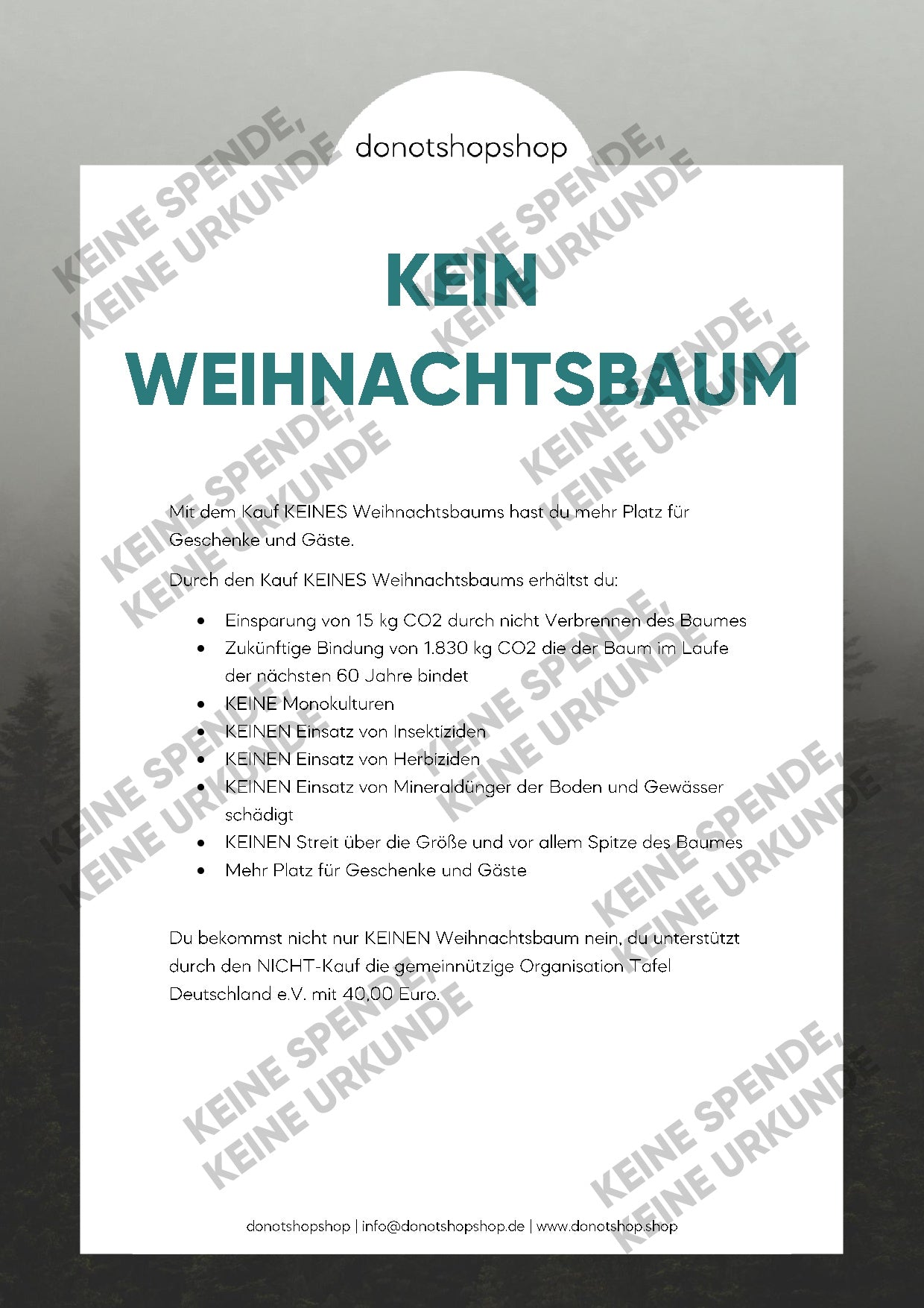 KEIN Weihnachtsbaum - donotshopshop