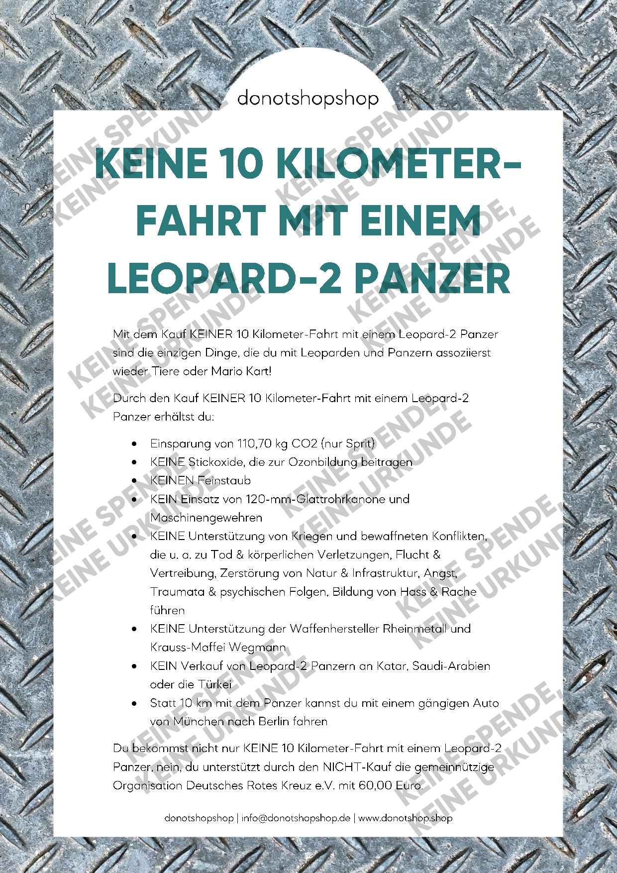 KEINE 10 Kilometer-Fahrt mit einem Leopard-2 Panzer - donotshopshop