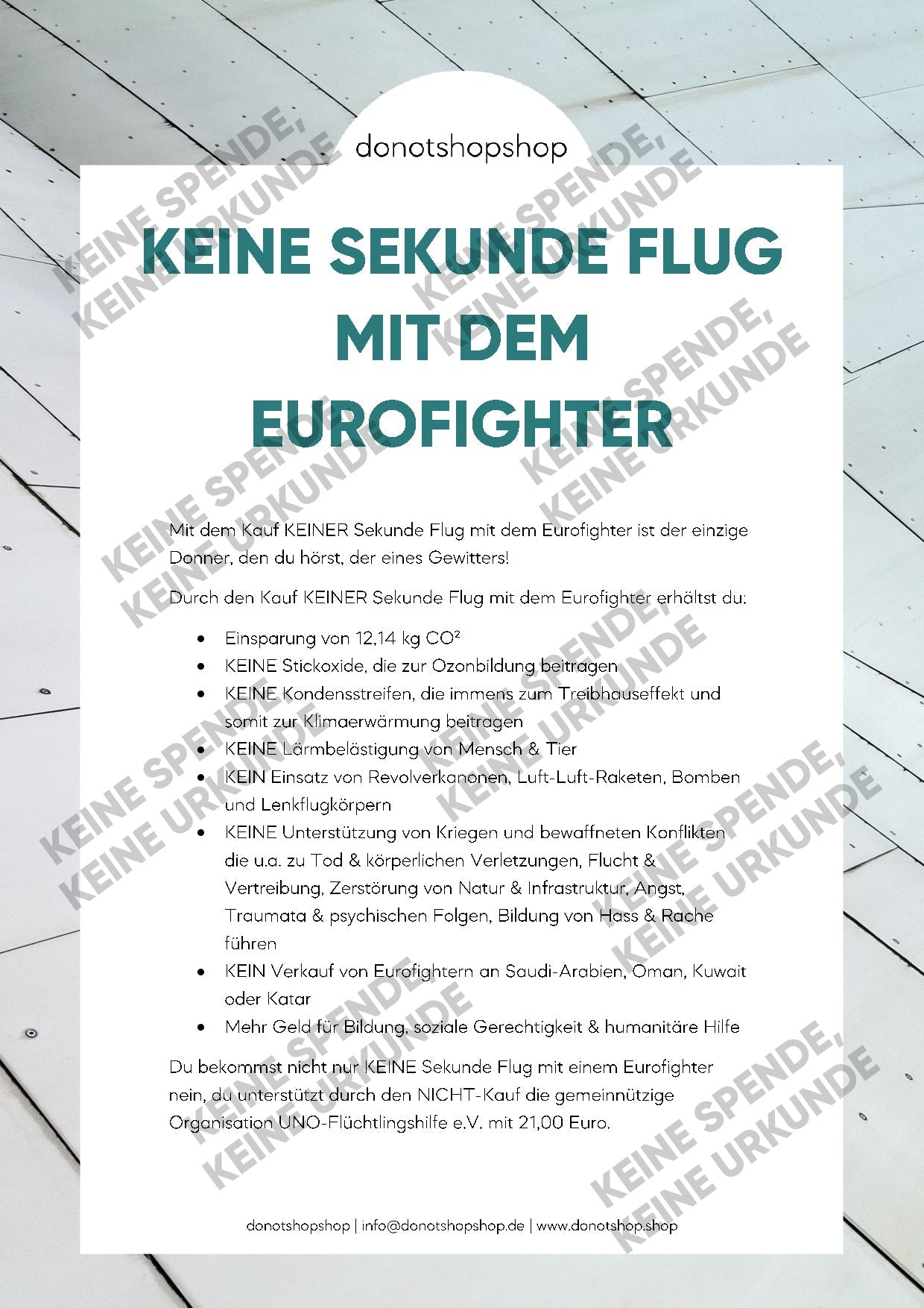 KEINE Sekunde Flug mit dem Eurofighter - donotshopshop