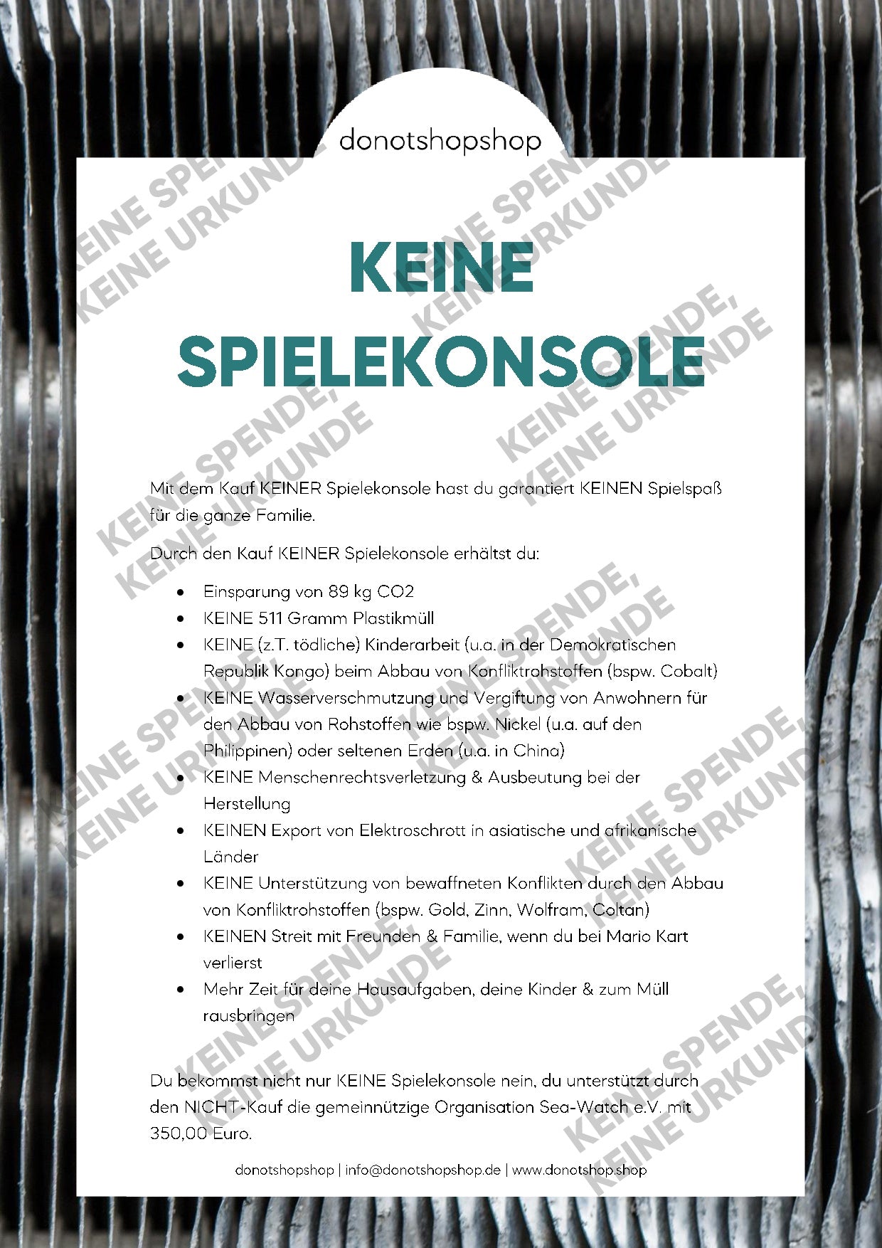 KEINE Spielekonsole - donotshopshop