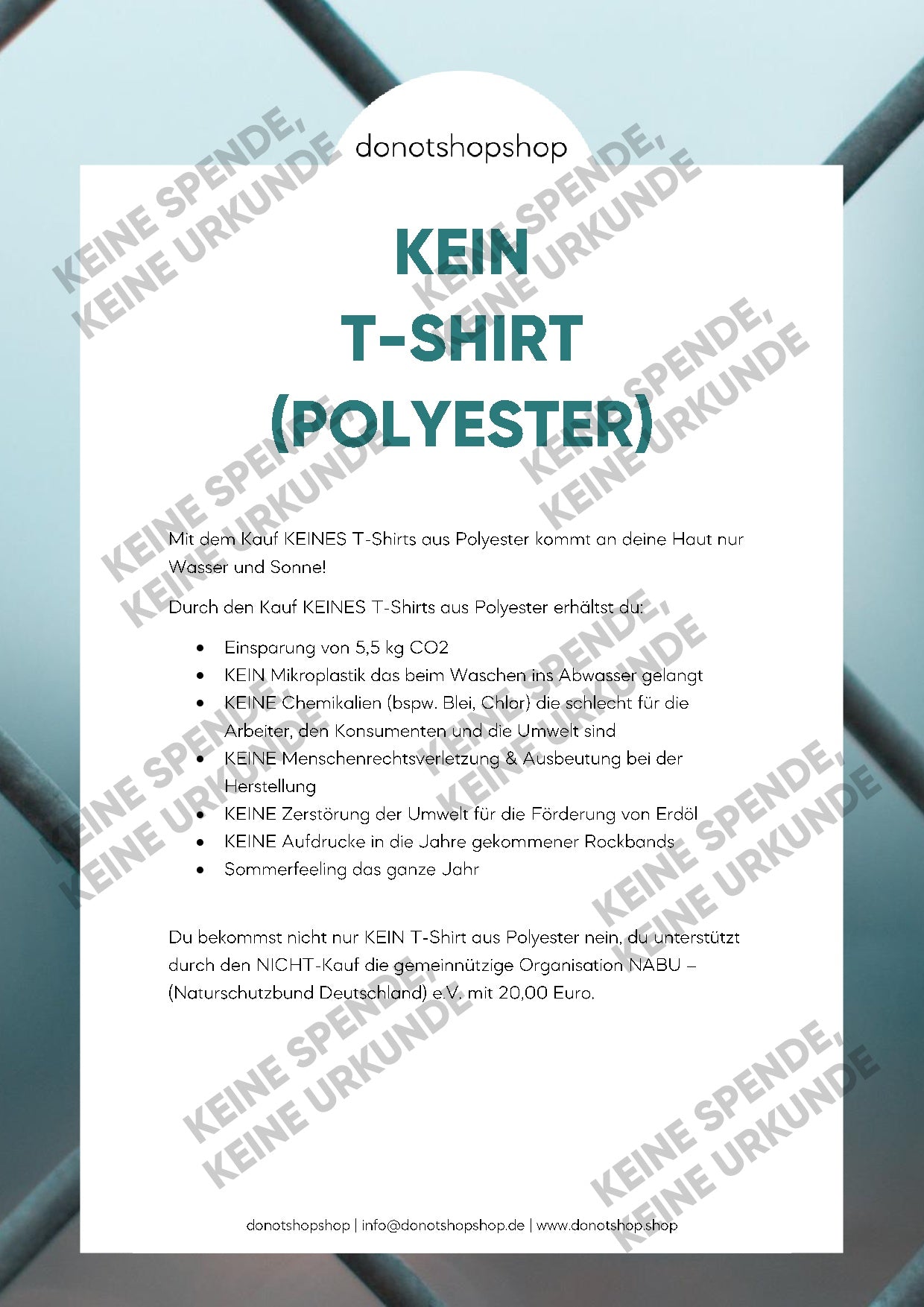 KEIN T-Shirt aus Polyester - donotshopshop