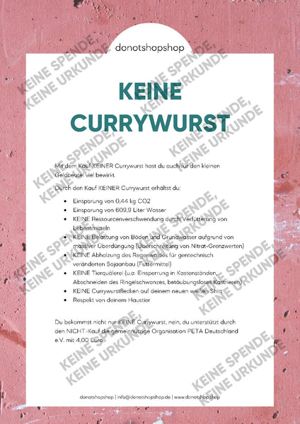 KEINE Currywurst - donotshopshop